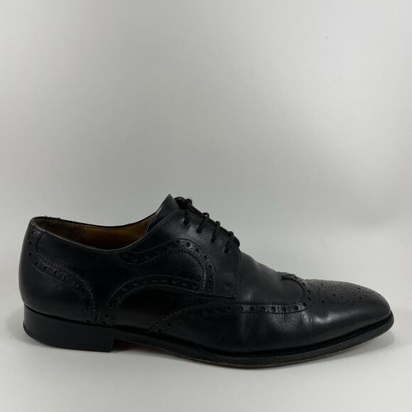 Magnanni Sergio Wingtip Oxford Dress Shoes Black Calfskin  display picture 1